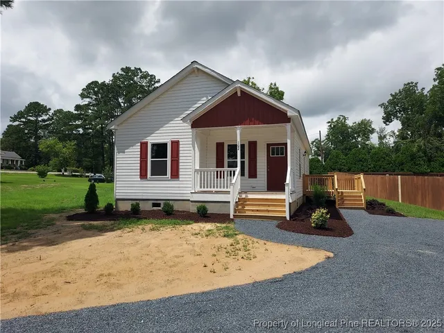 a view of a house with a patio