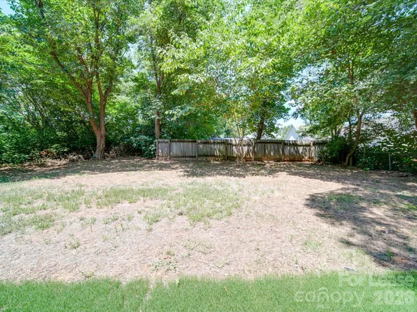 a view of a yard with a tree