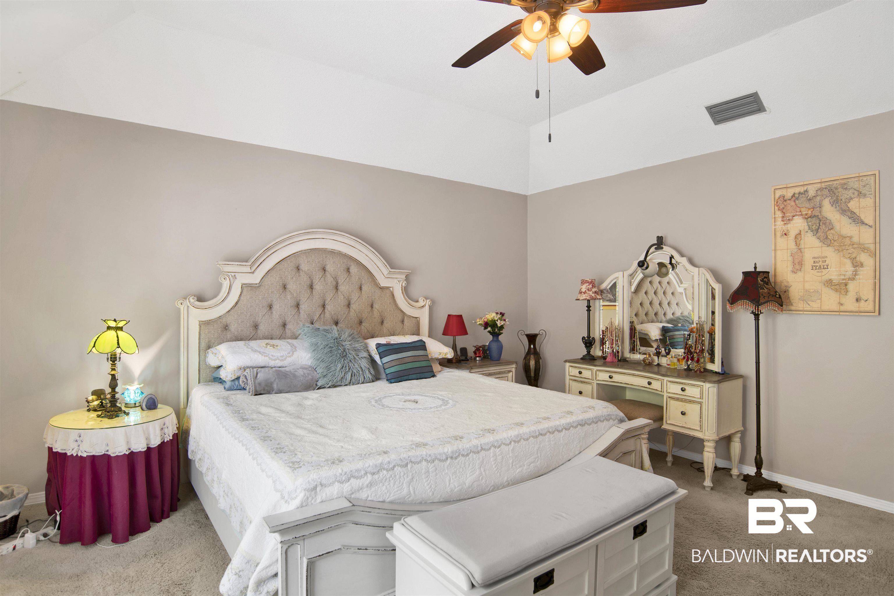 107 Virginia Circle Daphne, AL 36526 - Photo 20 of 47 High vaulted ceiling with a ceiling fan light fixture