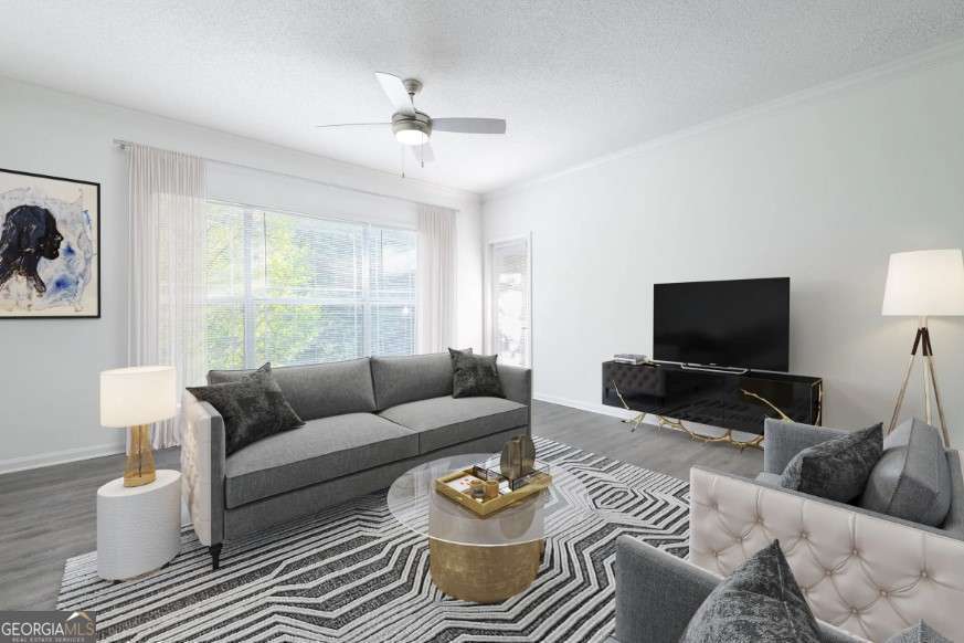 2500 Shallowford Road, Unit 4403 Atlanta, GA 30345 - Photo 6 of 20 a living room with furniture and a flat screen tv
