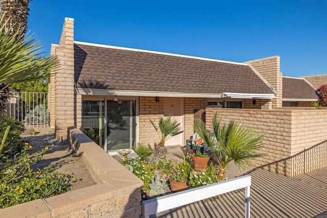 a view of a house with a patio