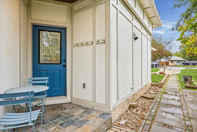 a view of front door of house