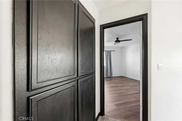 a view of elevator with hallway