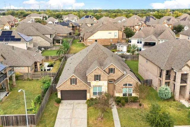an aerial view of a house
