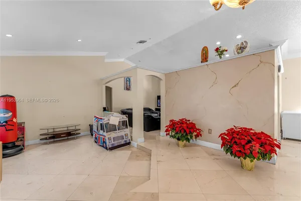 a living room with furniture