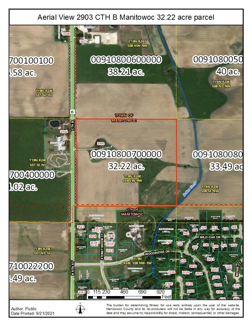 2903 County Highway Manitowoc, WI 54220 - Photo 1 of 8 Aerial Map 32.22 Acre Parcel 2903 CTH B