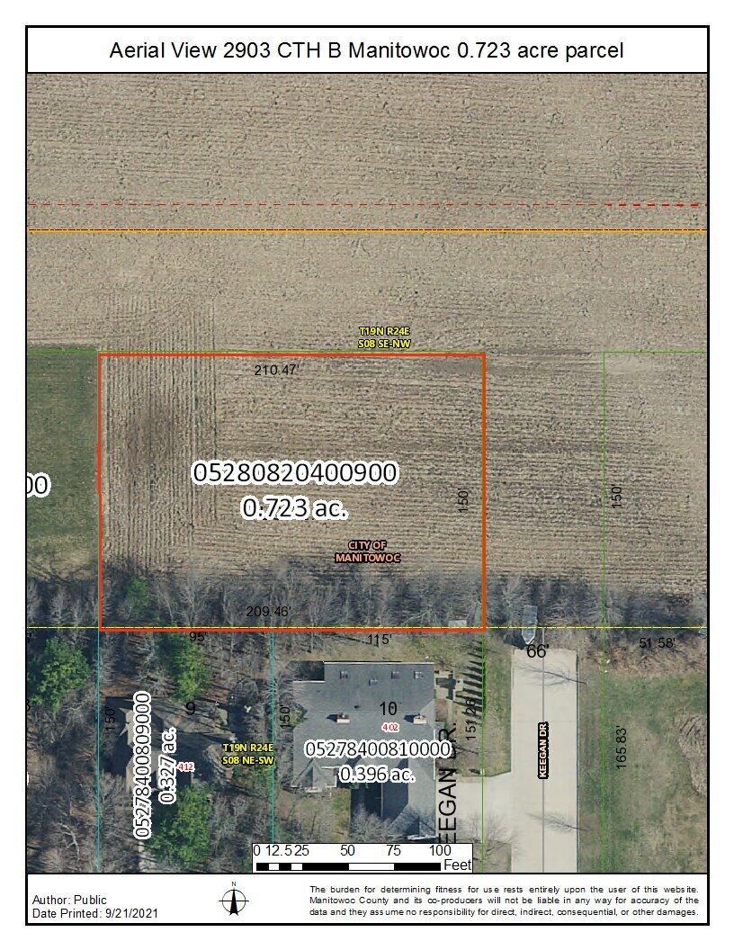 2903 County Highway Manitowoc, WI 54220 - Photo 4 of 8 Aerial Map 0.723 Acre Parcel 2903 CTH B