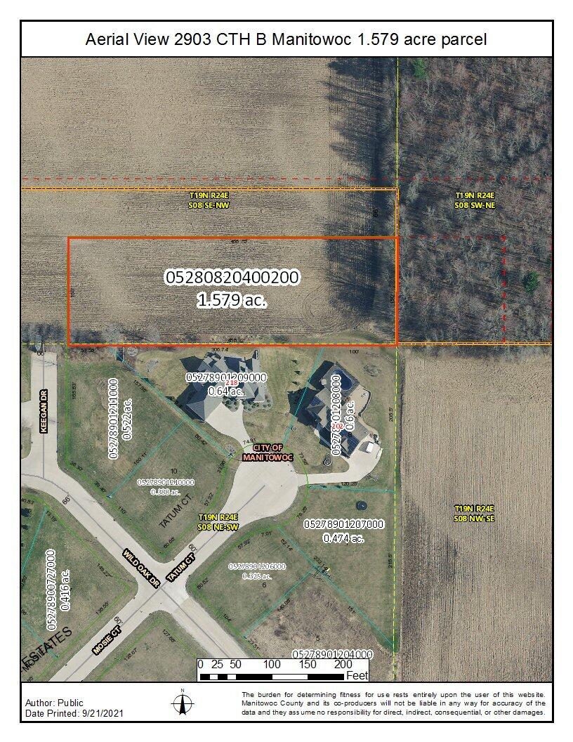 2903 County Highway Manitowoc, WI 54220 - Photo 5 of 8 Aerial Map 1.579 Acre Parcel 2903 CTH B