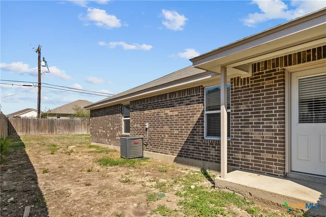 a view of a balcony with door