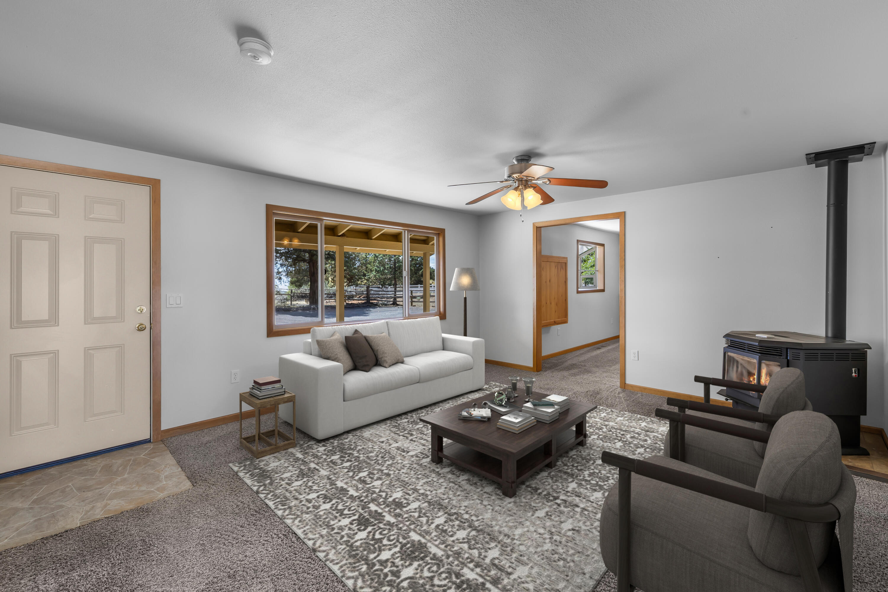 Virtually Staged Entry Living Room