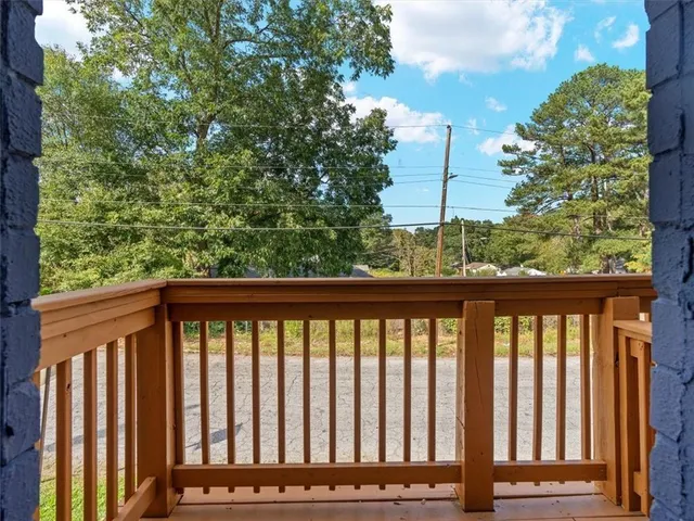 a view of a balcony