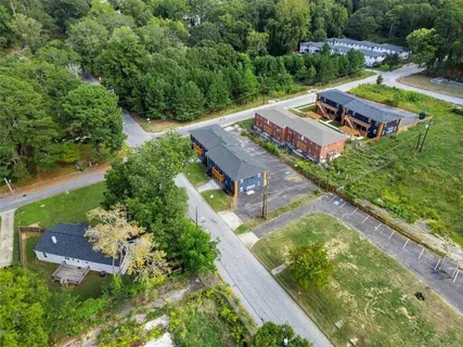 an aerial view of a house
