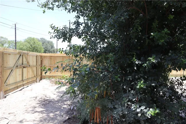 a view of a small yard