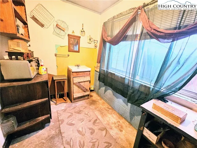 a view of a bedroom with front door