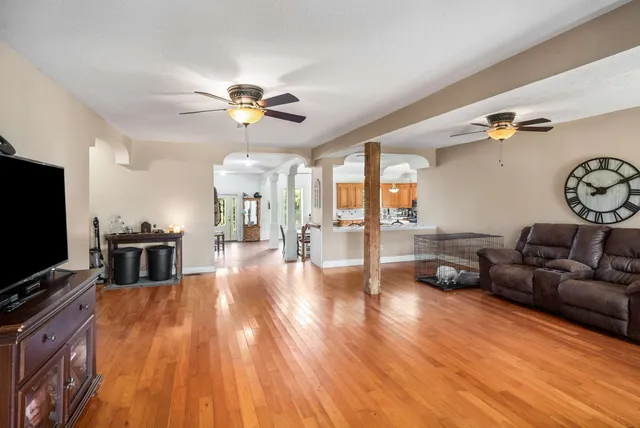a view of an entryway with a front door
