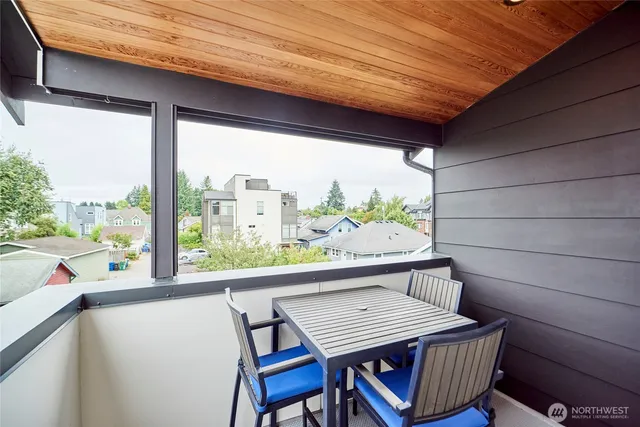 a view of a city from a balcony