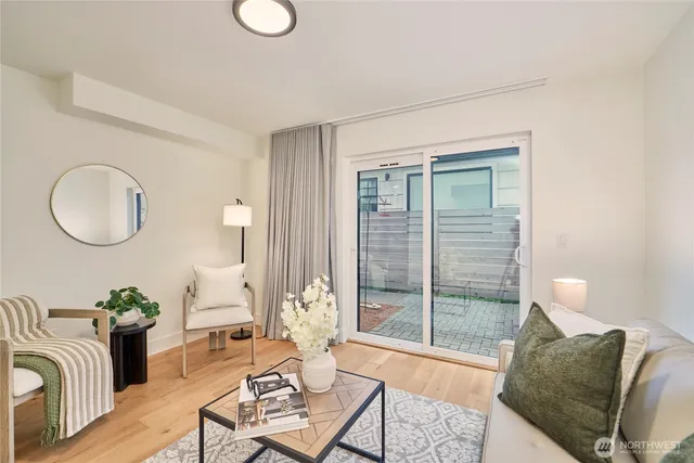 a living room with furniture