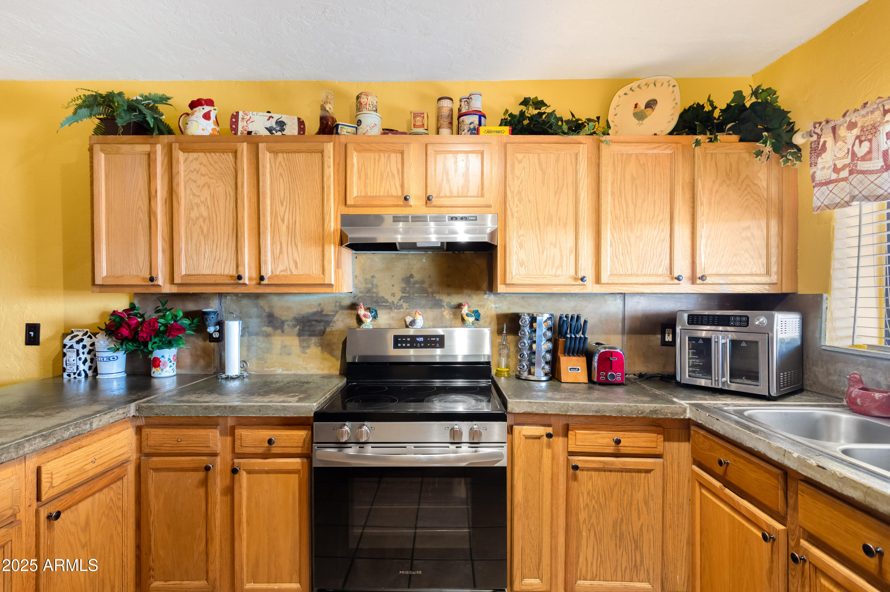 4181 West Double Adobe Road McNeal, AZ 85617 - Photo 15 of 41 a kitchen with stainless steel appliances granite countertop a stove and a sink