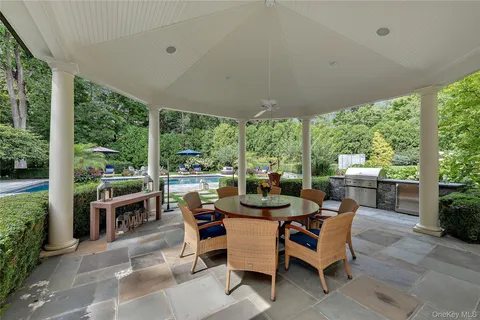 a outdoor space with furniture and garden view