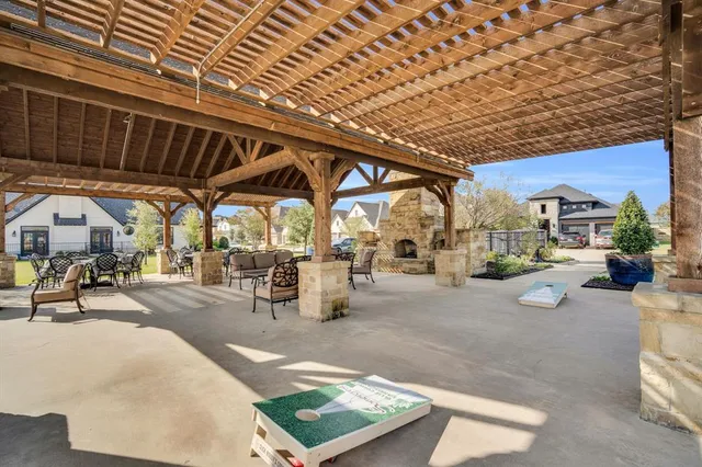 a view of outdoor space with seating area