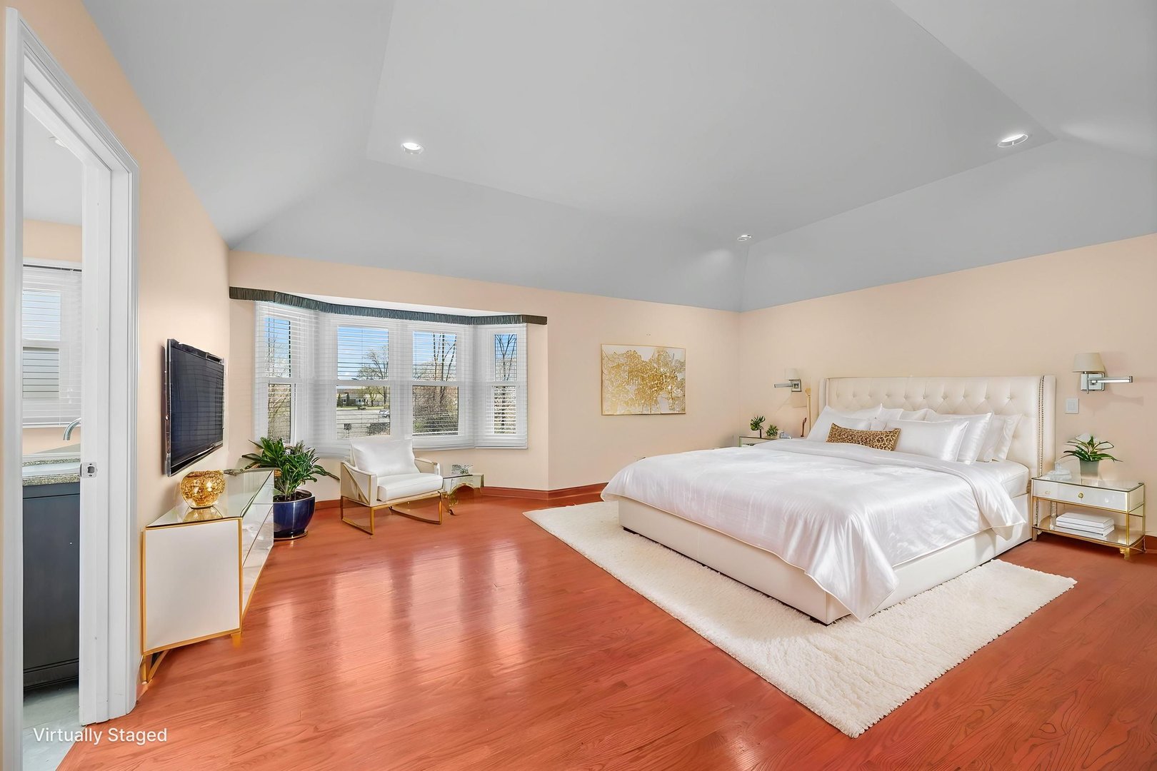 155 Lilac Lane Wheeling, IL 60090 - Photo 28 of 52 a spacious bedroom with a bed and a large window