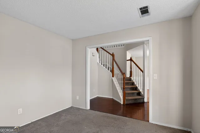 a view of an entryway with stairs