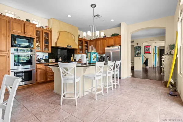 a view of a dining area with furniture