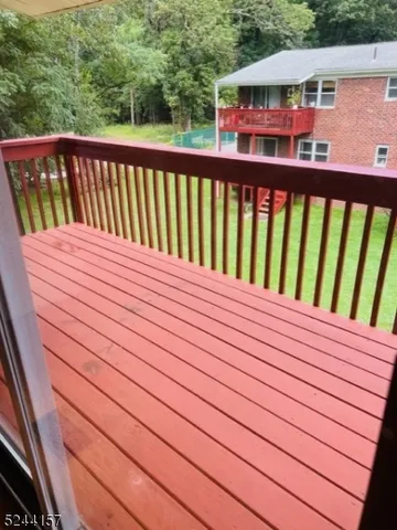 a view of a wooden deck