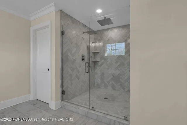a bathroom with a shower