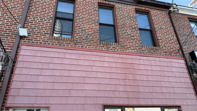 a view of a brick building