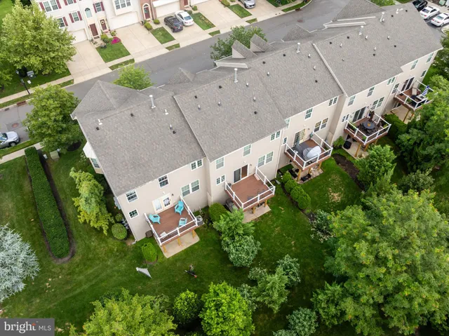 an aerial view of swimming pool and outdoor space