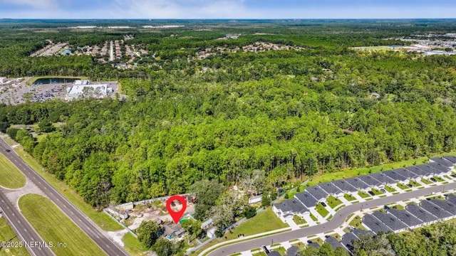 a view of a garden from a balcony