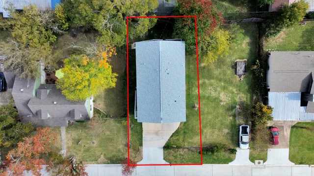 a bird view of a house