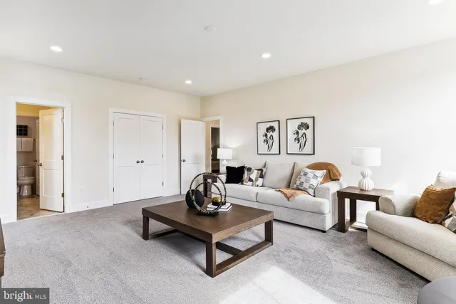 a living room with furniture