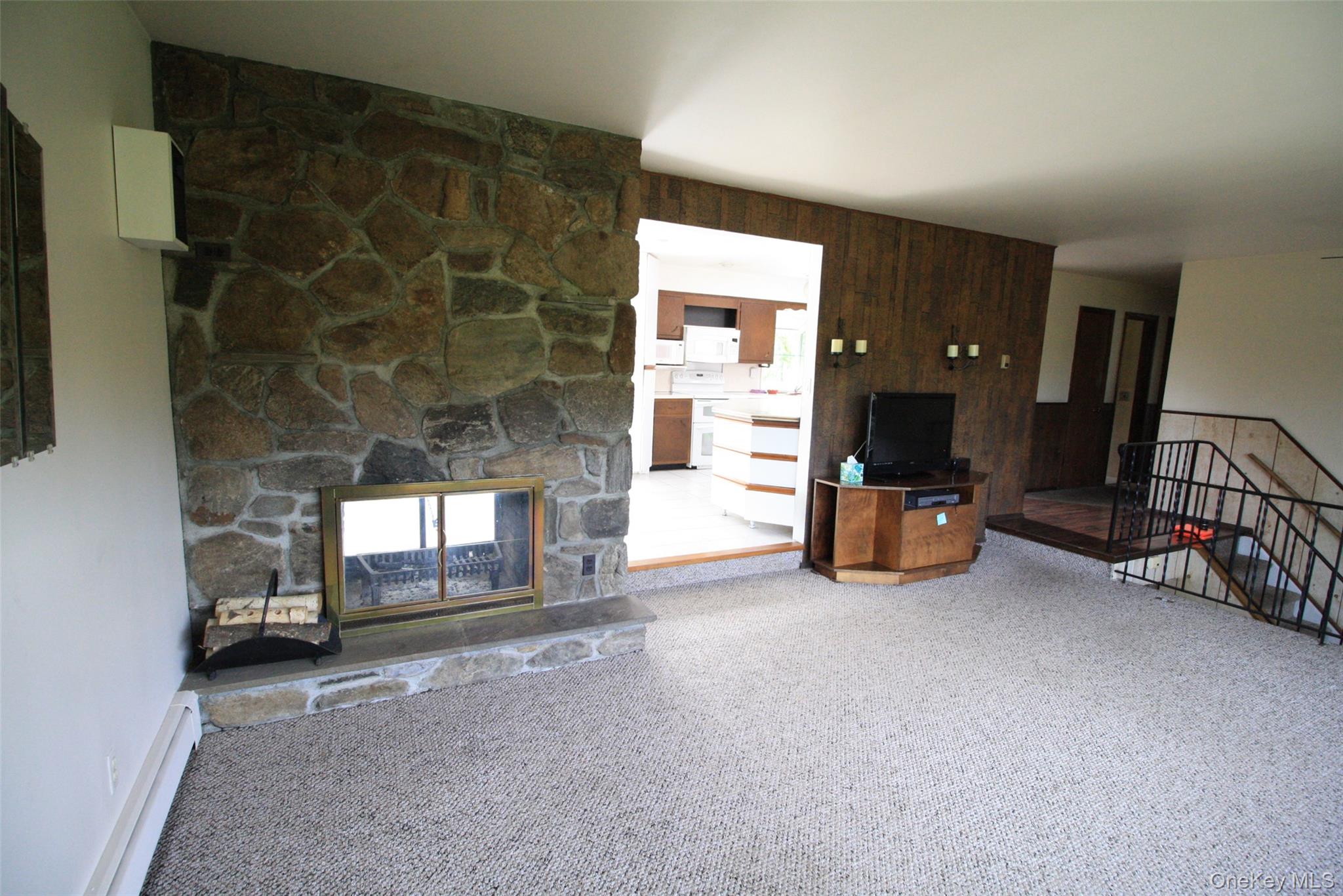 395 Mooney Hill Road Patterson, NY 12563 - Photo 13 of 26 an empty room with fireplace and windows