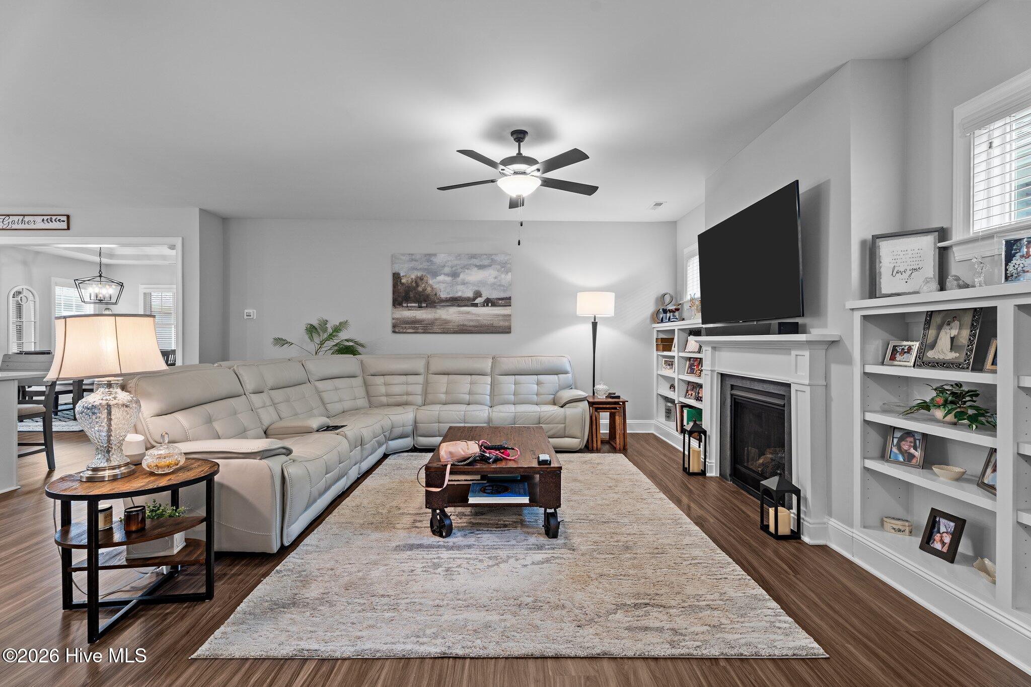 33 Davidson Street Clayton, NC 27520 - Photo 6 of 40 amazing open concept LR with built in bookcases