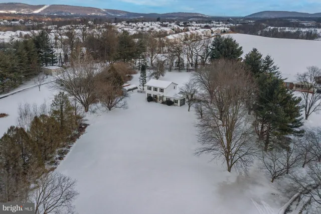 a view of a lake with mountains in the background