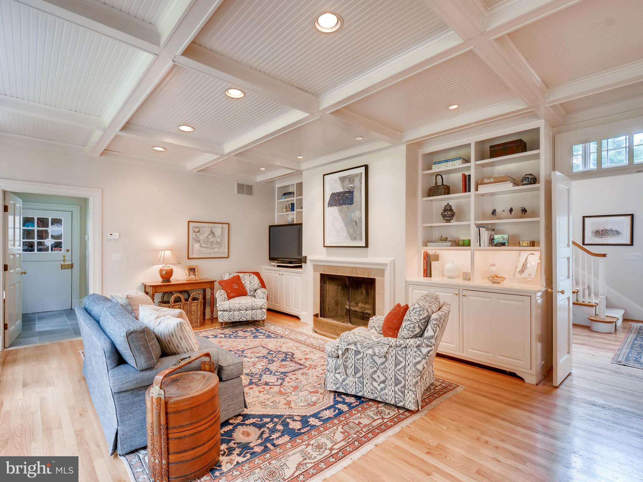 1201 Berwick Road Baltimore, MD 21204 - Photo 16 of 30 Family Room - coffered ceiling; wood burning FP