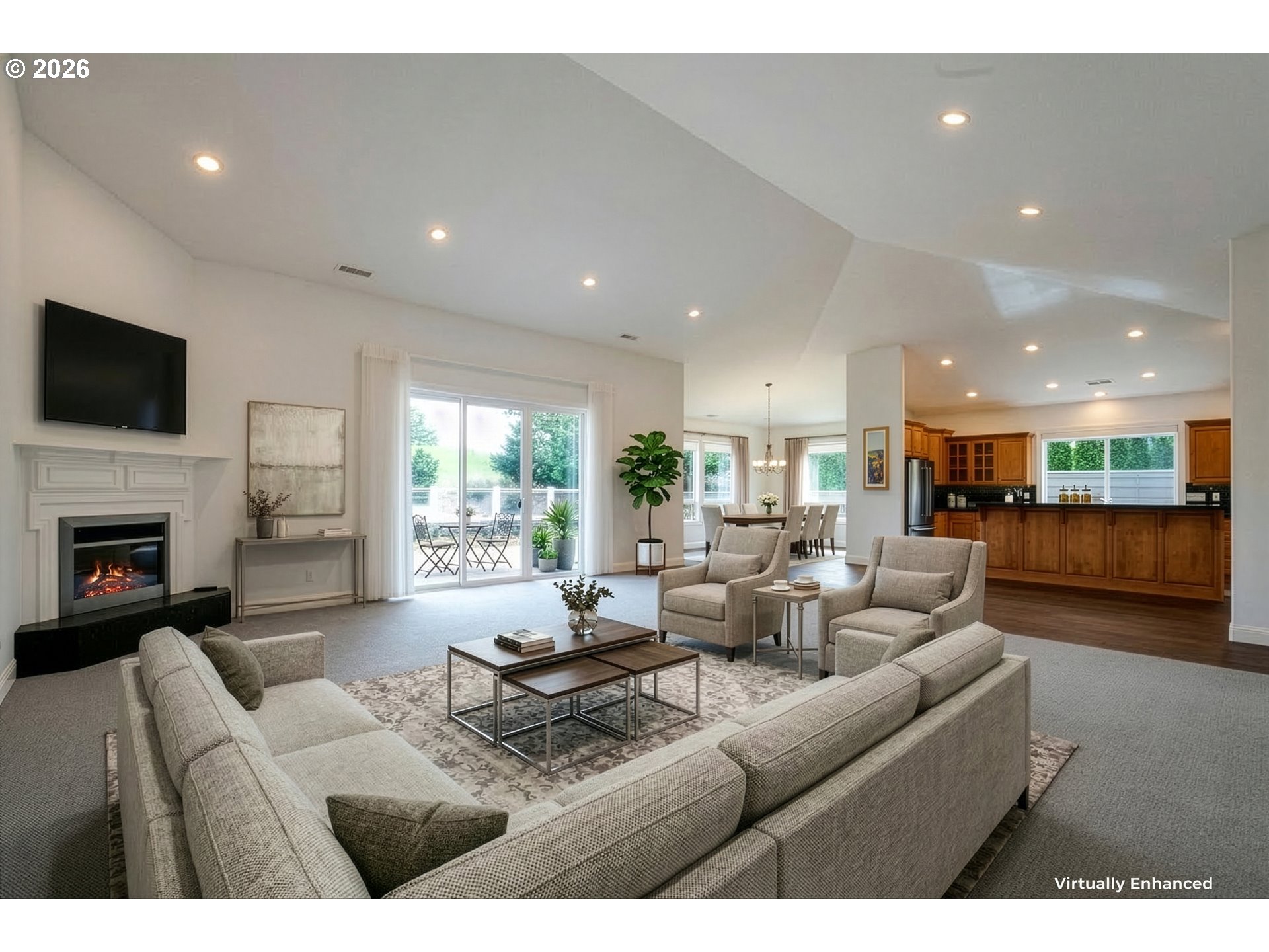 2116 Willow Loop East Florence, OR 97439 - Photo 7 of 47 a living room with fireplace furniture and a flat screen tv