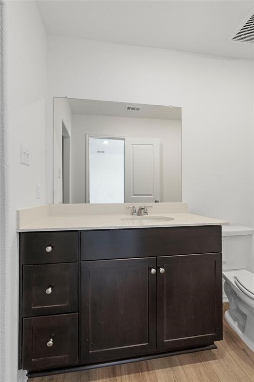444 Marty Allen Loop Jarrell, TX 76537 - Photo 22 of 23 a bathroom with a sink vanity and mirror