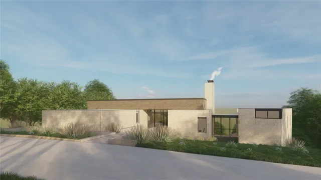 a view of a terrace with skyline