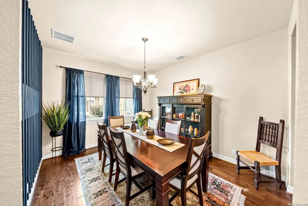 a view of a ceiling fan in a room