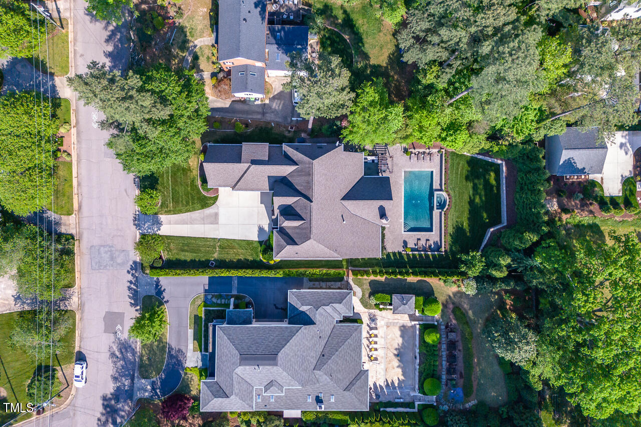 2311 Churchill Road Raleigh, NC 27608 - Photo 65 of 73 an aerial view of a house with a yard basket ball court and outdoor seating