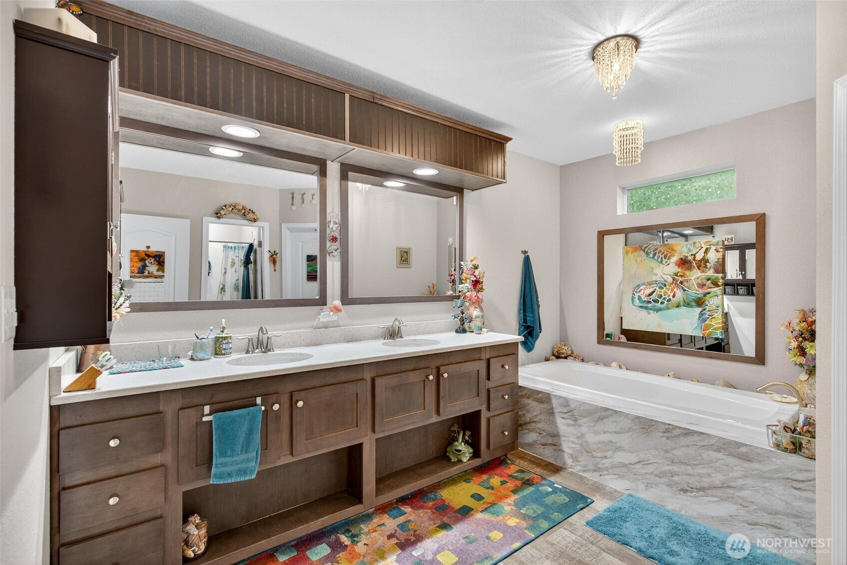2 Crow Lane McCleary, WA 98557 - Photo 3 of 36 a bathroom with a sink a vanity and a large mirror