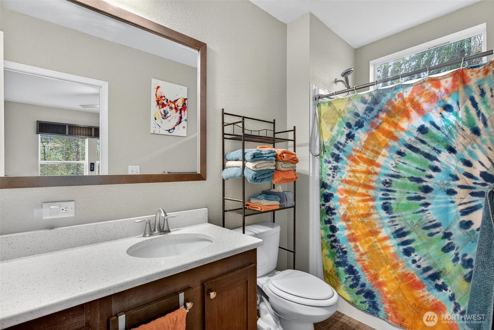 2 Crow Lane McCleary, WA 98557 - Photo 31 of 36 a bathroom with a sink a toilet and shower curtain