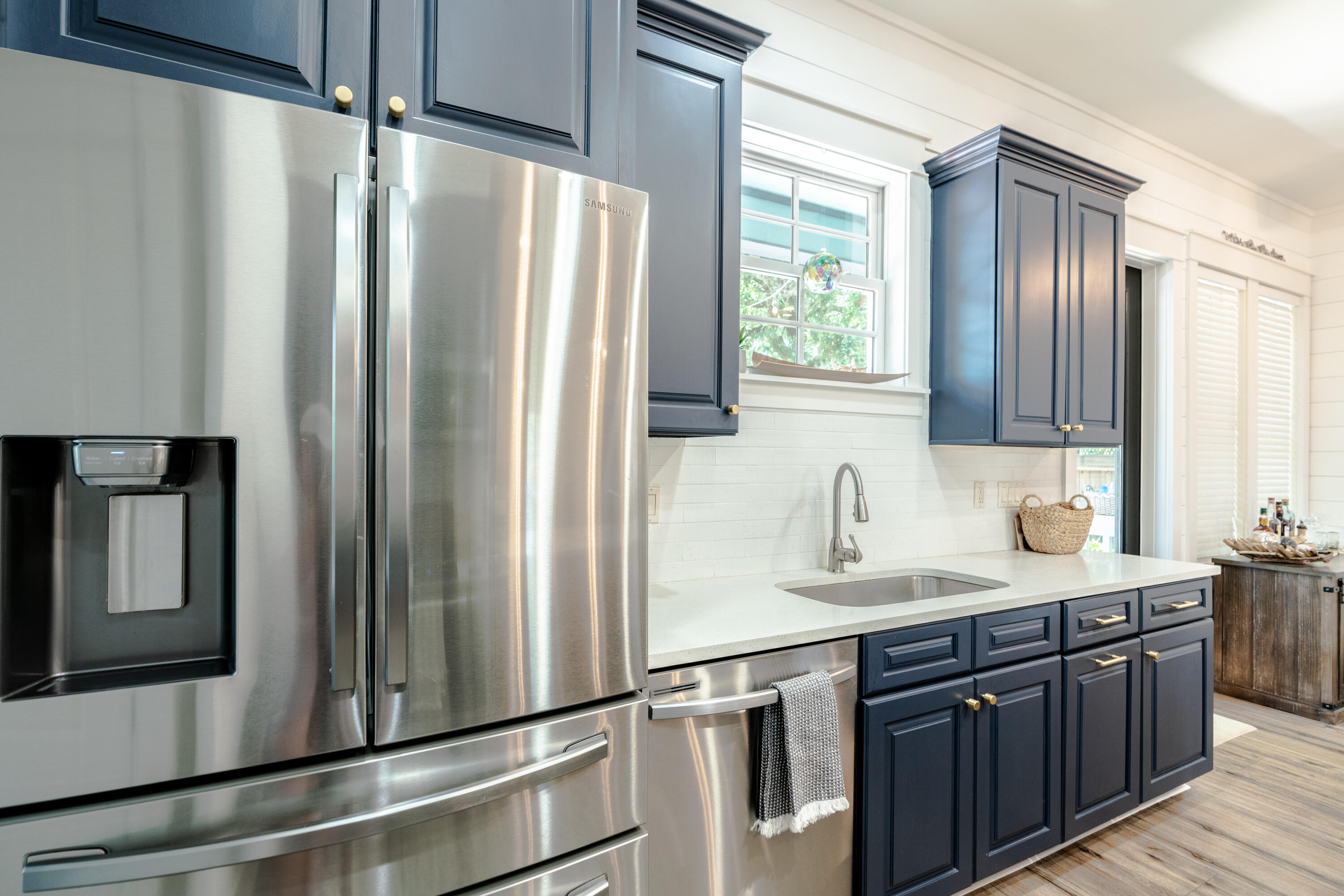 11 West Willow Mist Road Inlet Beach, FL 32461 - Photo 12 of 45 a kitchen with stainless steel appliances granite countertop a refrigerator and a sink