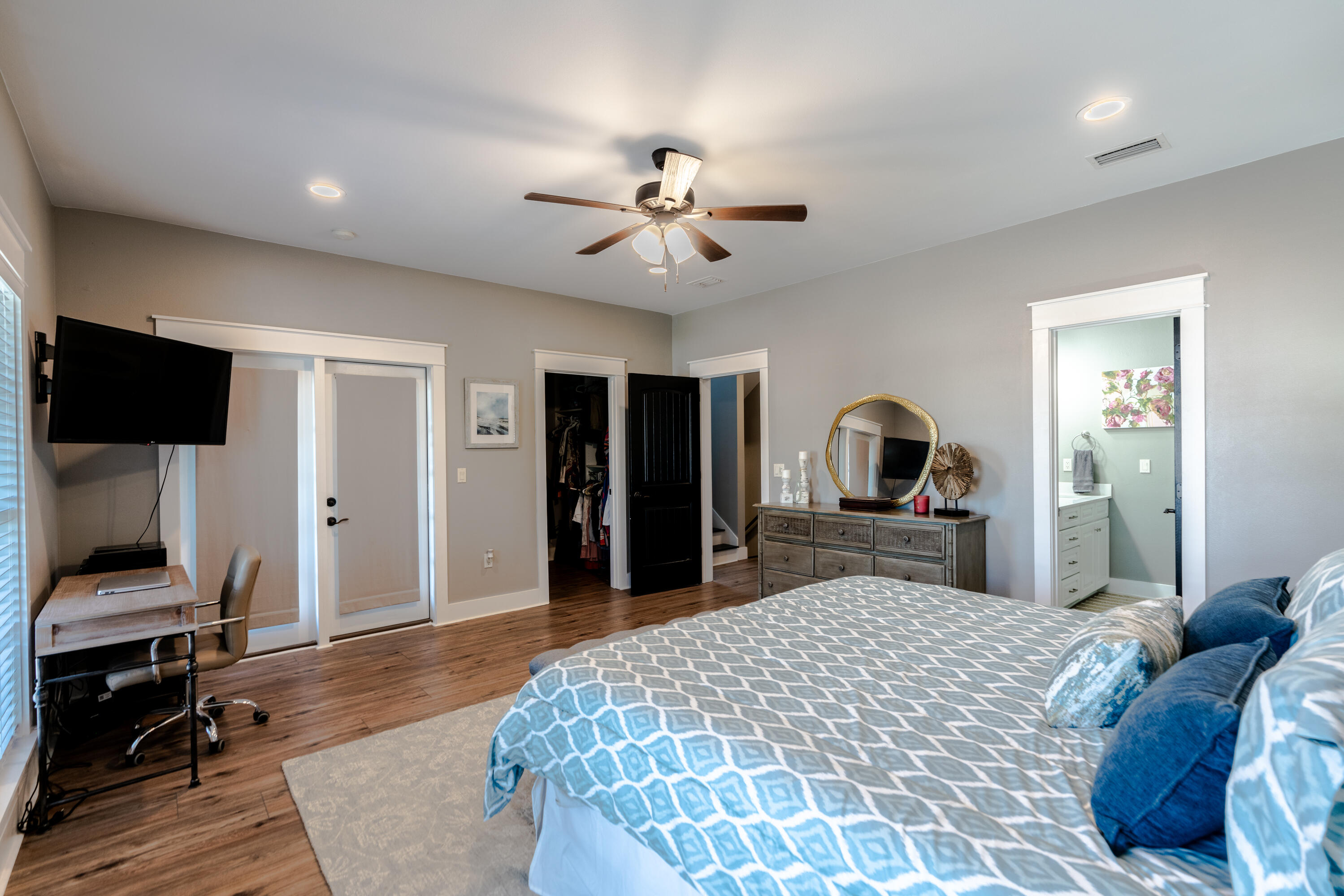 11 West Willow Mist Road Inlet Beach, FL 32461 - Photo 17 of 45 a bedroom with a bed and a flat screen tv