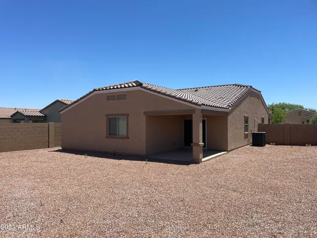 a front view of a house with a space