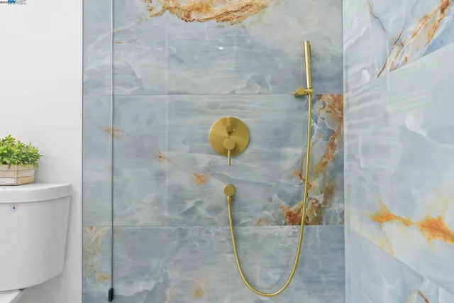 a view of a room with racks on the wall