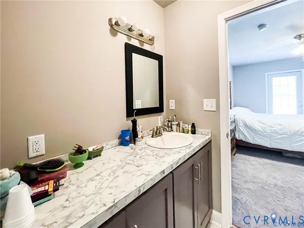 a view of deck with a chair